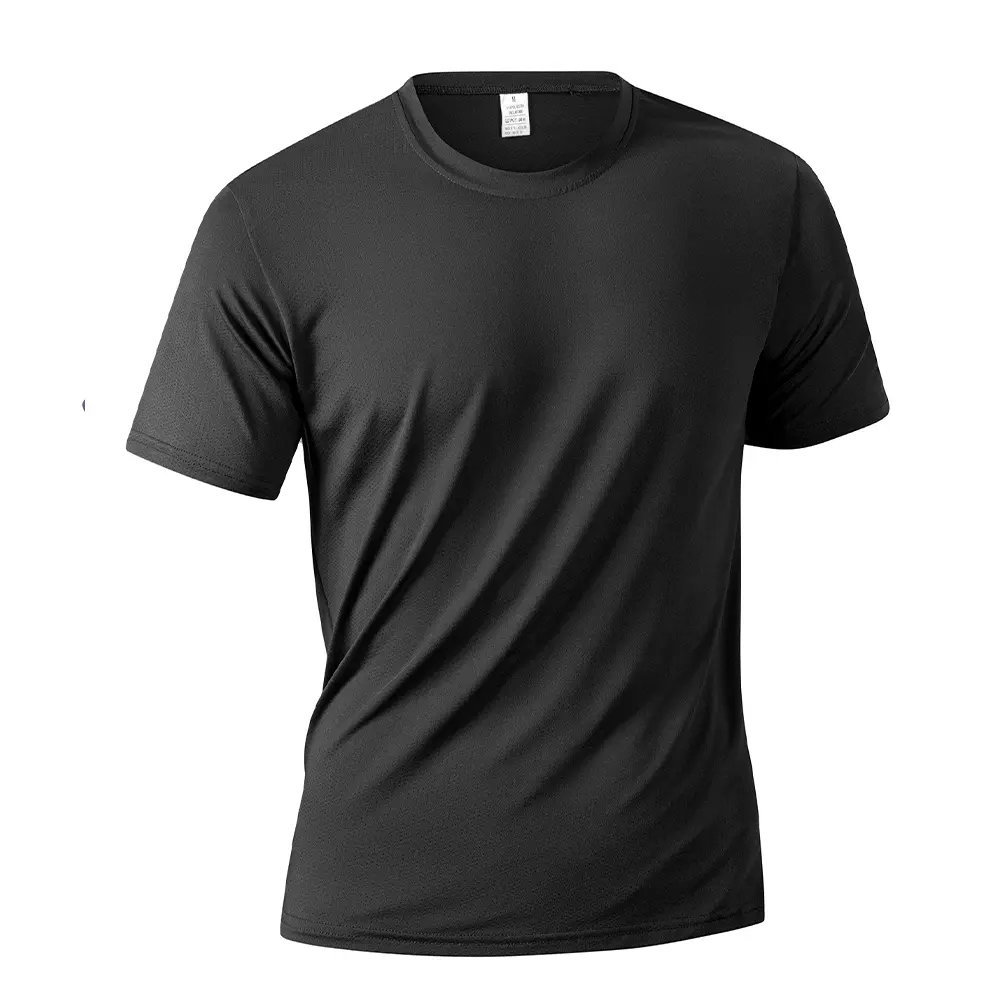 Men's Quick Dry Breathable Summer Training T-shirt Sport Running Crewneck Short Sleeve Men Outdoor Casual Solid Thin T-Shirt