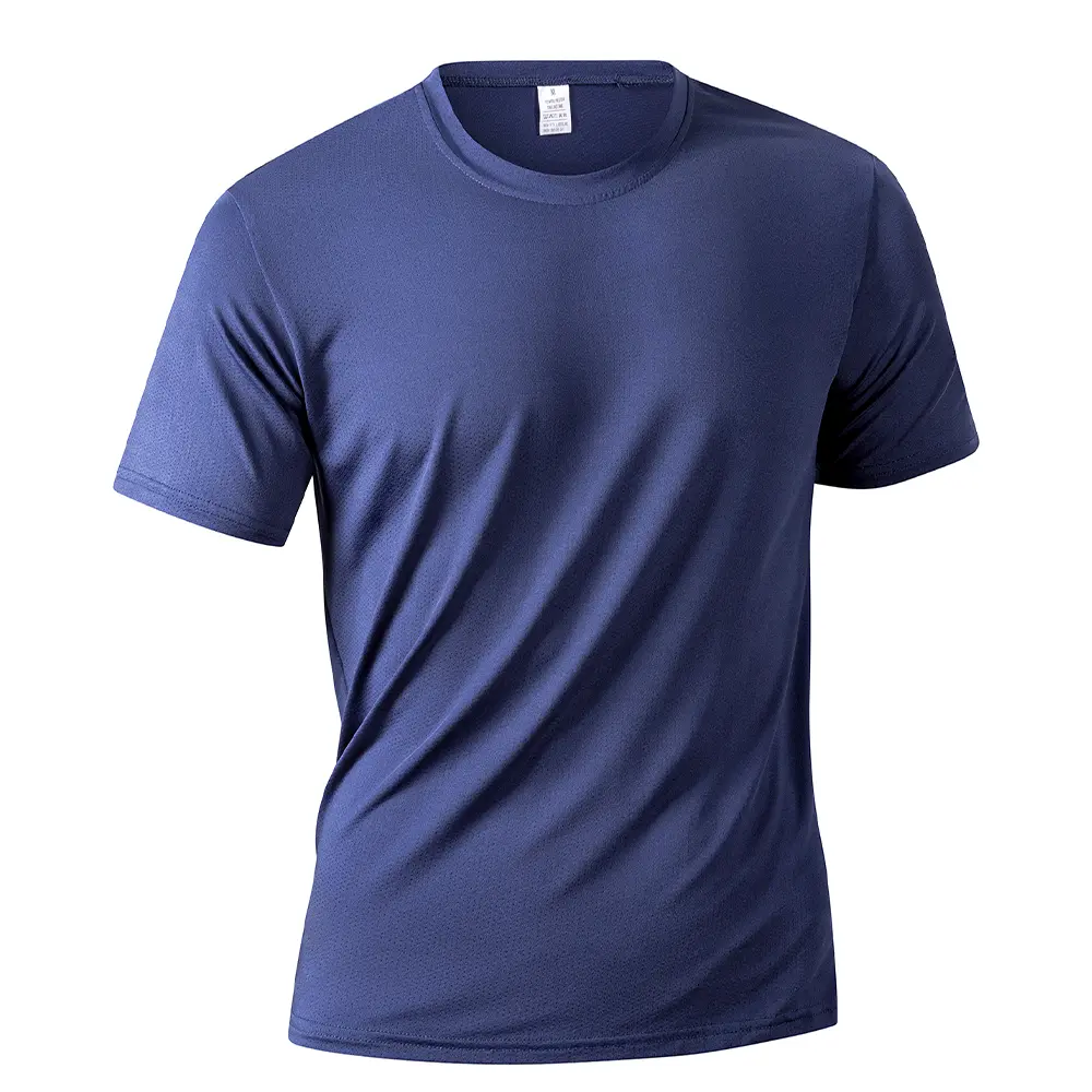 Men's Quick Dry Breathable Summer Training T-shirt Sport Running Crewneck Short Sleeve Men Outdoor Casual Solid Thin T-Shirt