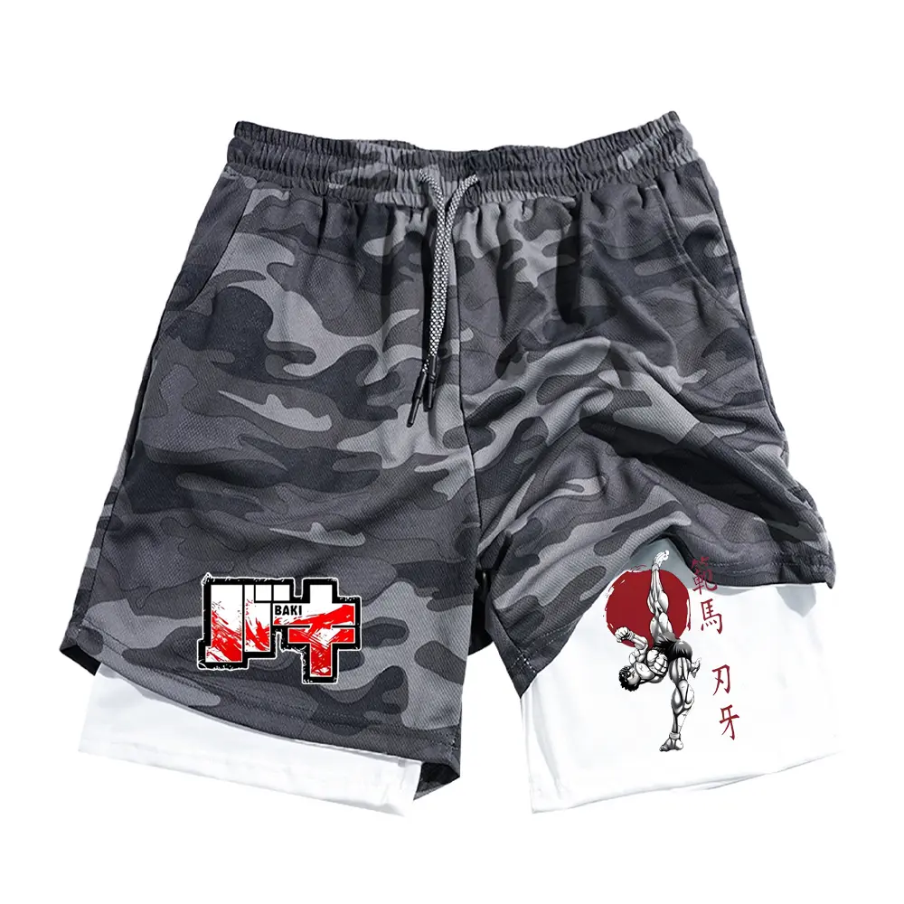 Men's Gym Shorts 2-in-1 Sports Shorts For Men Sweat-absorbent Quick-drying And Breathable Outdoor Sports Jogging Pants