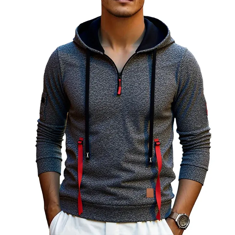 Autumn Winter Men's Long Sleeve Sweatshirts Male Fashion Zipper Hooded Pullover Outdoor Leisure Streetwear Tracksuit Men