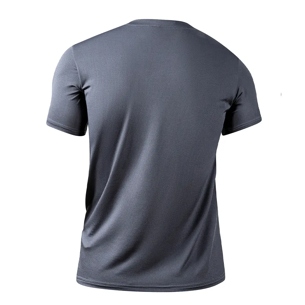 Men's Quick Dry Breathable Summer Training T-shirt Sport Running Crewneck Short Sleeve Men Outdoor Casual Solid Thin T-Shirt