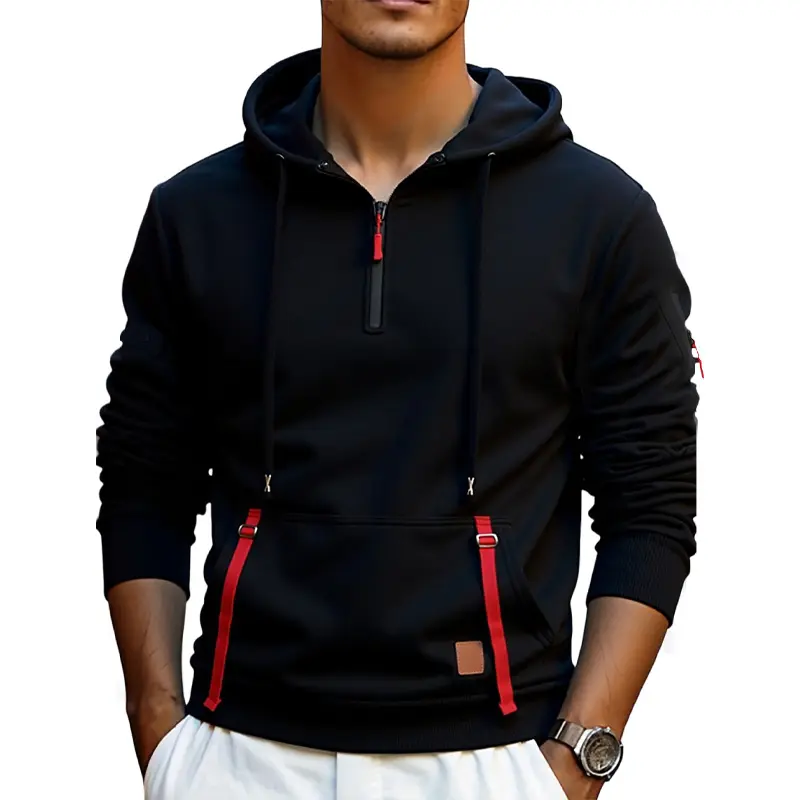 Autumn Winter Men's Long Sleeve Sweatshirts Male Fashion Zipper Hooded Pullover Outdoor Leisure Streetwear Tracksuit Men