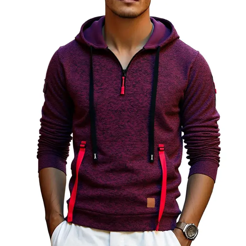 Autumn Winter Men's Long Sleeve Sweatshirts Male Fashion Zipper Hooded Pullover Outdoor Leisure Streetwear Tracksuit Men