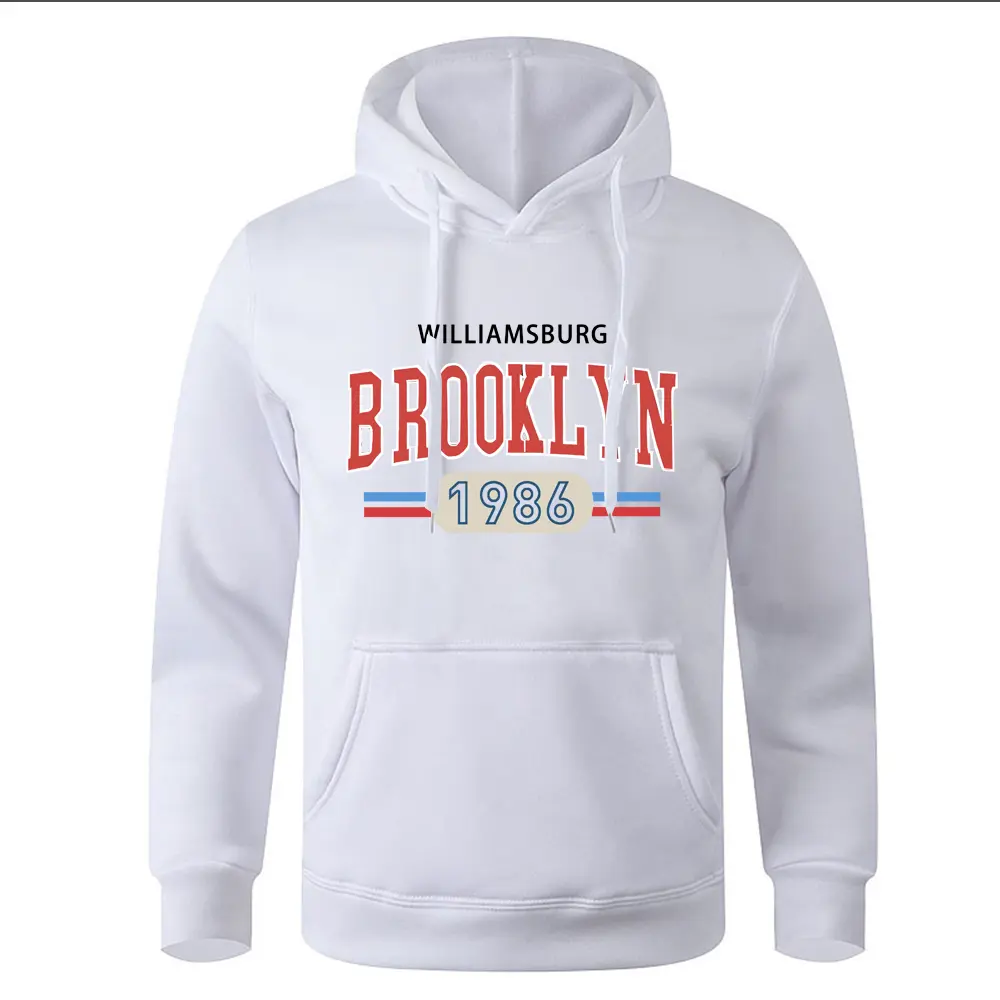 1986 Brooklyn Printed Mens Hoody Creativity Crewneck Clothing Fashion Oversize Sweatshirt Fashio Crewneck Hoodie Male