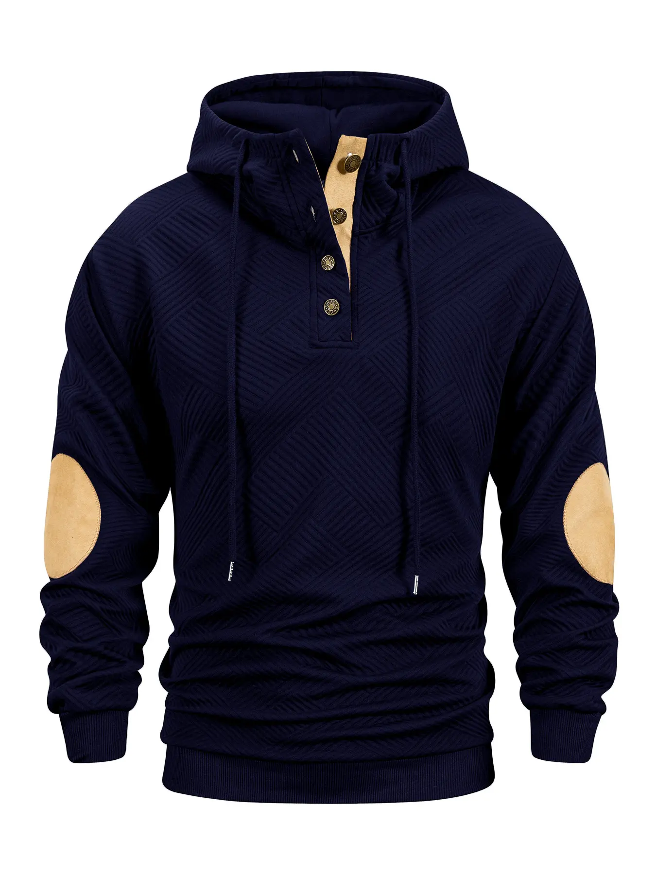 Autumn Winter Men's Stand Collar Hoodie Long Sleeve Sweatshirts Men Outdoor Leisure Spliced Loose Sports Pullover Coat