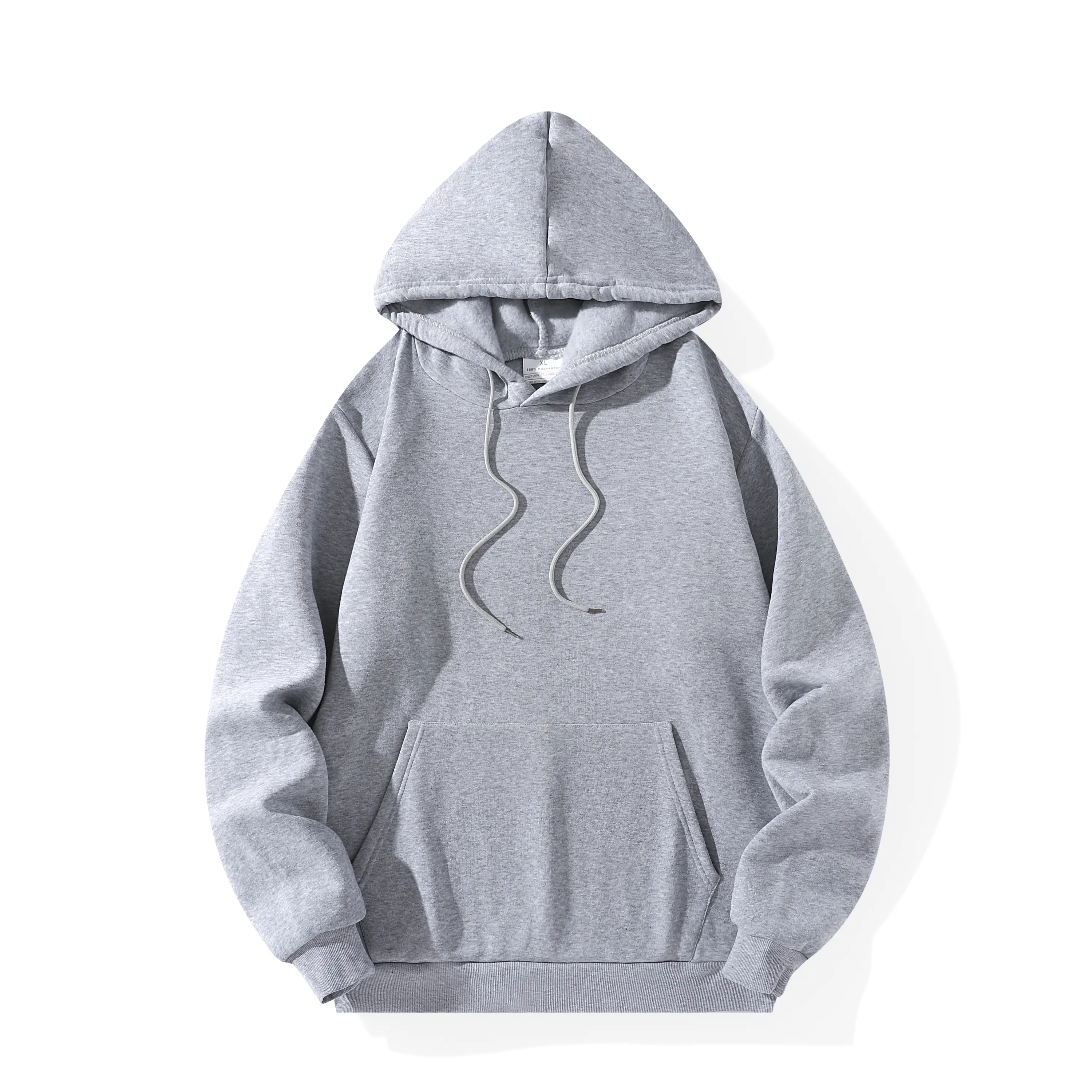 New Autumn Winter Casual Thick Hoodies Men's Top Solid Color Basic Hoodies Sweatshirt Quality Jogger Texture Pullovers