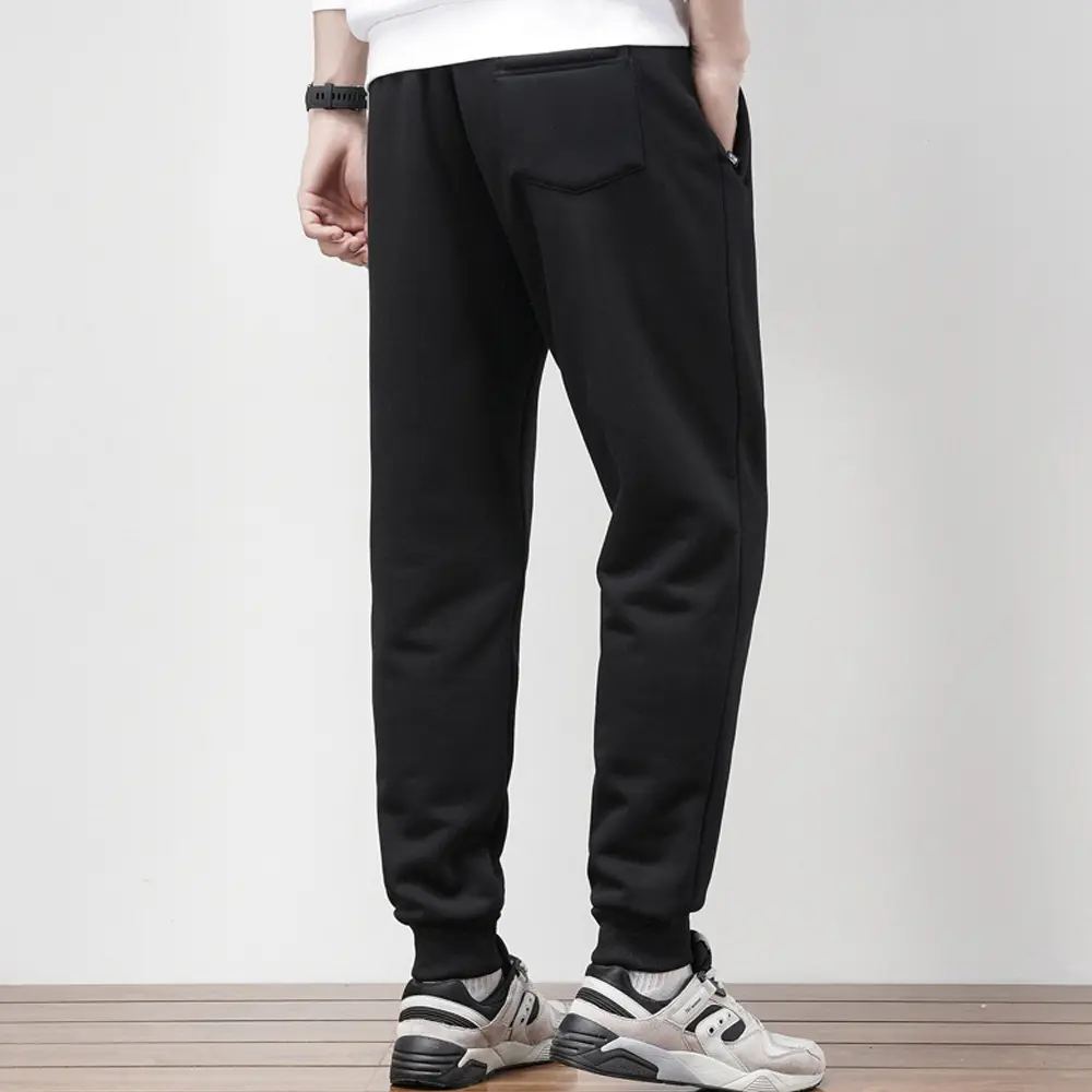 Winter Lambswool Warm Casual Pants Men's Fitness Jogging Sweatpants Male Solid Drawstring Bottoms Fleece Straight Trousers