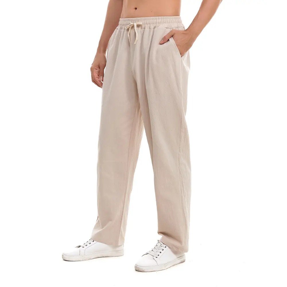 Men's Pants Summer Male Breathable Trousers Sweatpants Solid Color  Trousers Loose Fitness Causal Streetwear