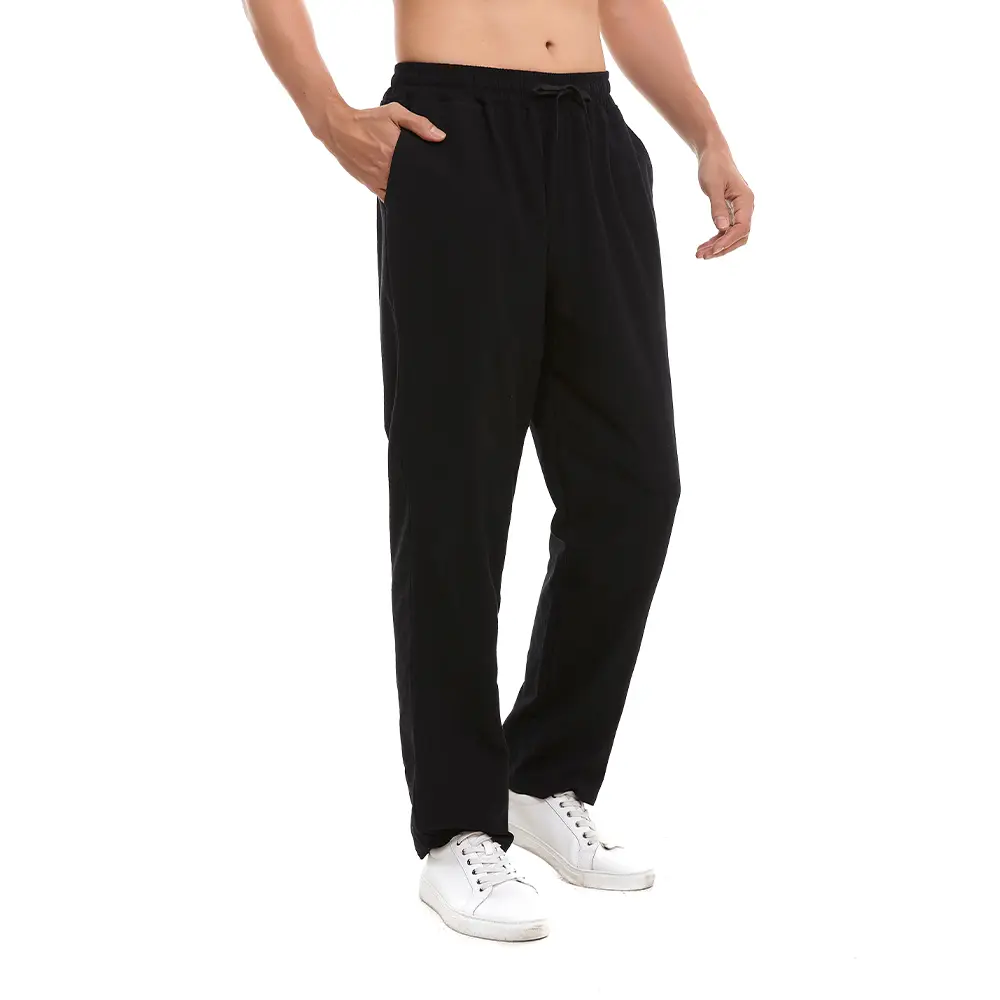 Men's Pants Summer Male Breathable Trousers Sweatpants Solid Color  Trousers Loose Fitness Causal Streetwear