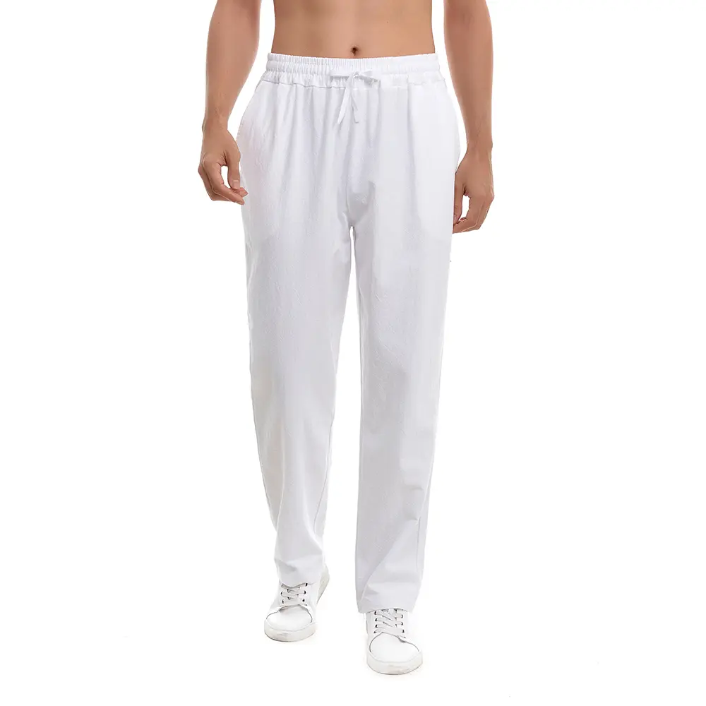 Men's Pants Summer Male Breathable Trousers Sweatpants Solid Color  Trousers Loose Fitness Causal Streetwear