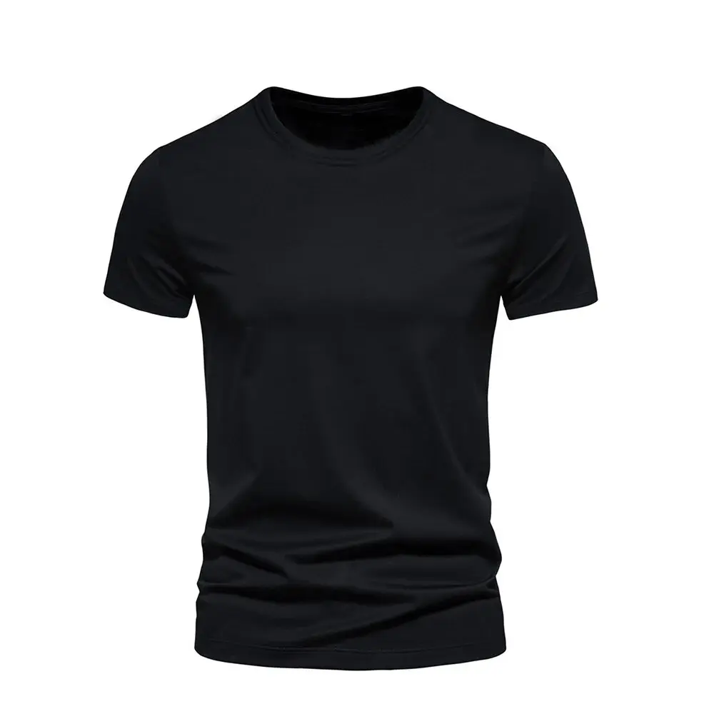 New Men Solid Color T-shirt Men Sporting Casual Tee Shirt Male Gym Running Black Quick Dry T-shirt Fitness Sports