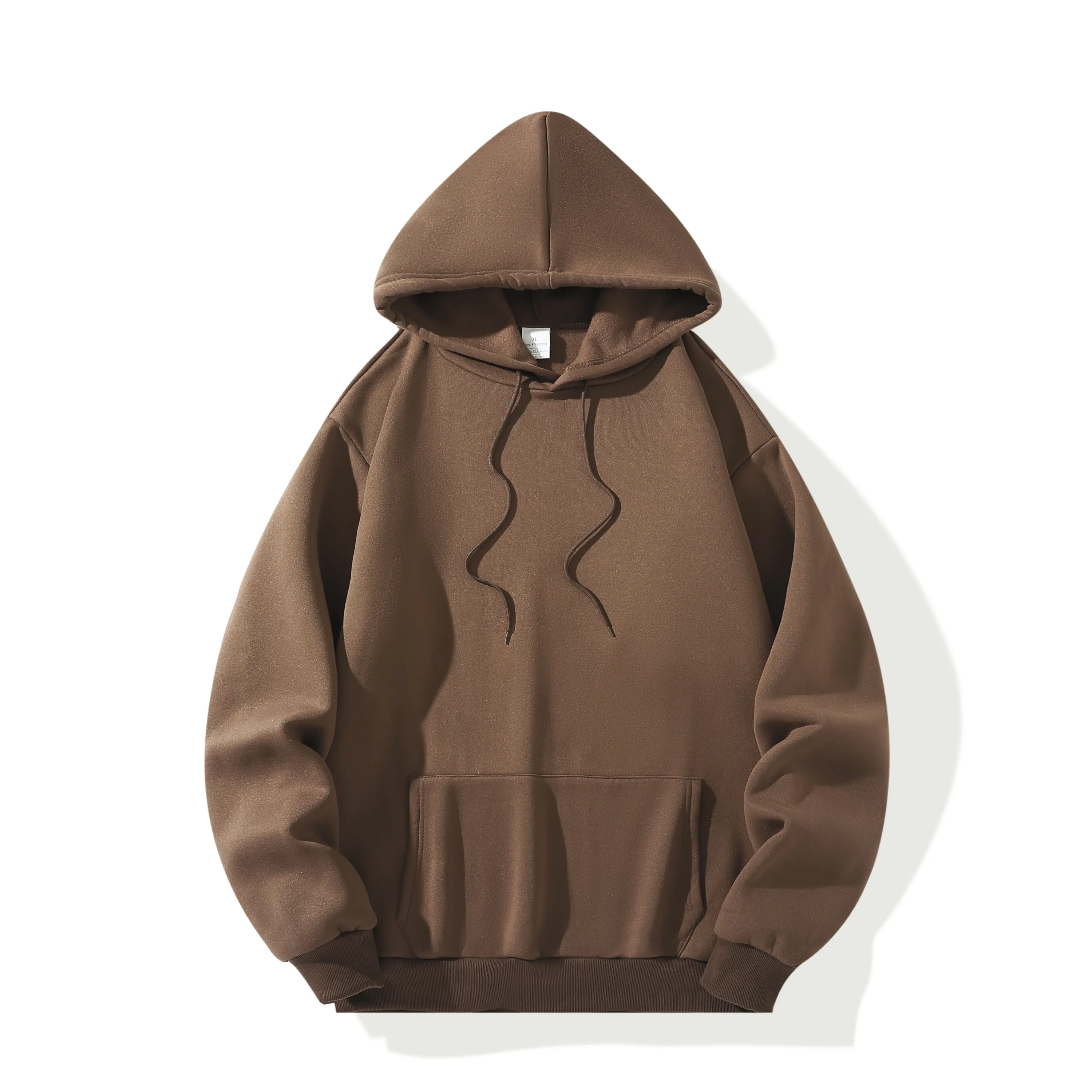 New Autumn Winter Casual Thick Hoodies Men's Top Solid Color Basic Hoodies Sweatshirt Quality Jogger Texture Pullovers