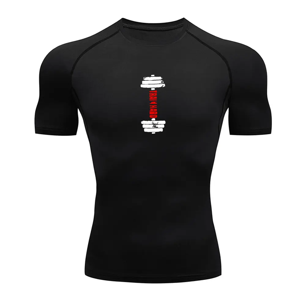 Summer Men's Running T Shirt Sportswear Male Quick Dry T-shirt Gym Fitness Training Tops Tee  Sport Compression T Shirt Men