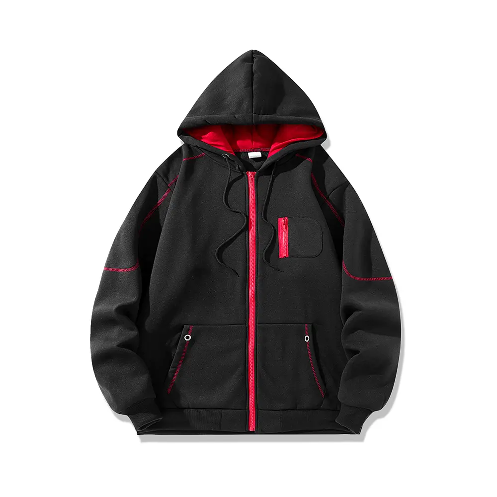 Men's Casual Jacket Windproof Zip-up Coat  Autumn Hooded Jacket Long Sleeved Outdoor Sports Jacket Sweatshirt Men's Clothing