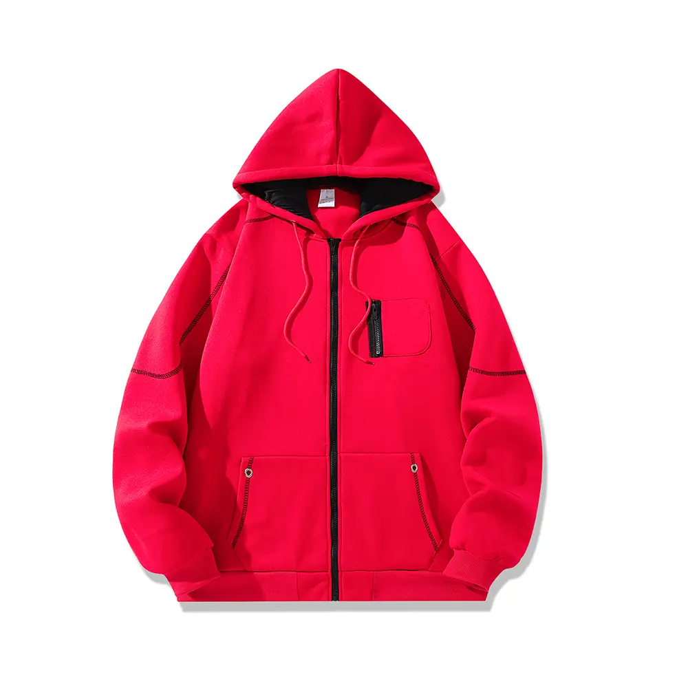 Men's Casual Jacket Windproof Zip-up Coat  Autumn Hooded Jacket Long Sleeved Outdoor Sports Jacket Sweatshirt Men's Clothing