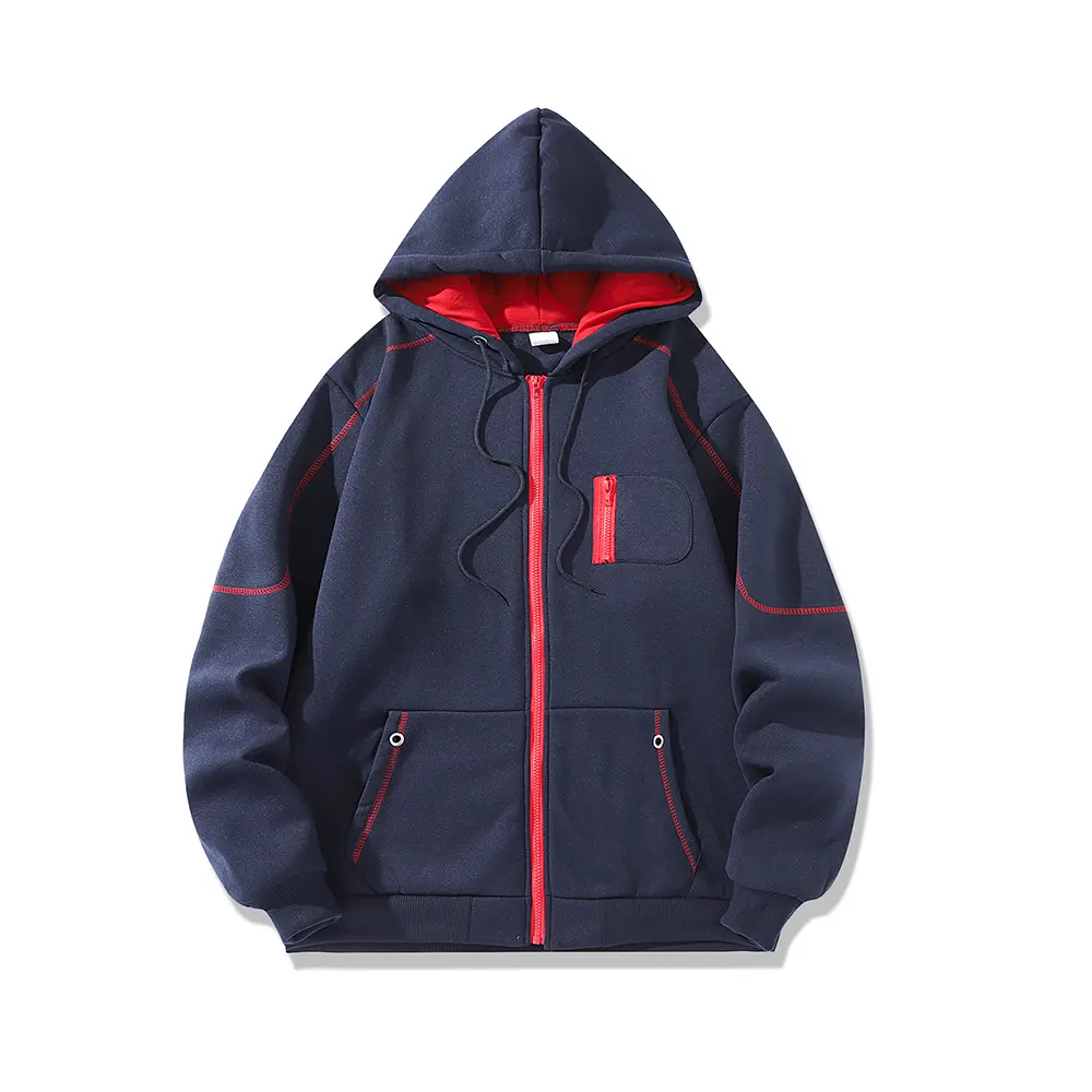 Men's Casual Jacket Windproof Zip-up Coat  Autumn Hooded Jacket Long Sleeved Outdoor Sports Jacket Sweatshirt Men's Clothing