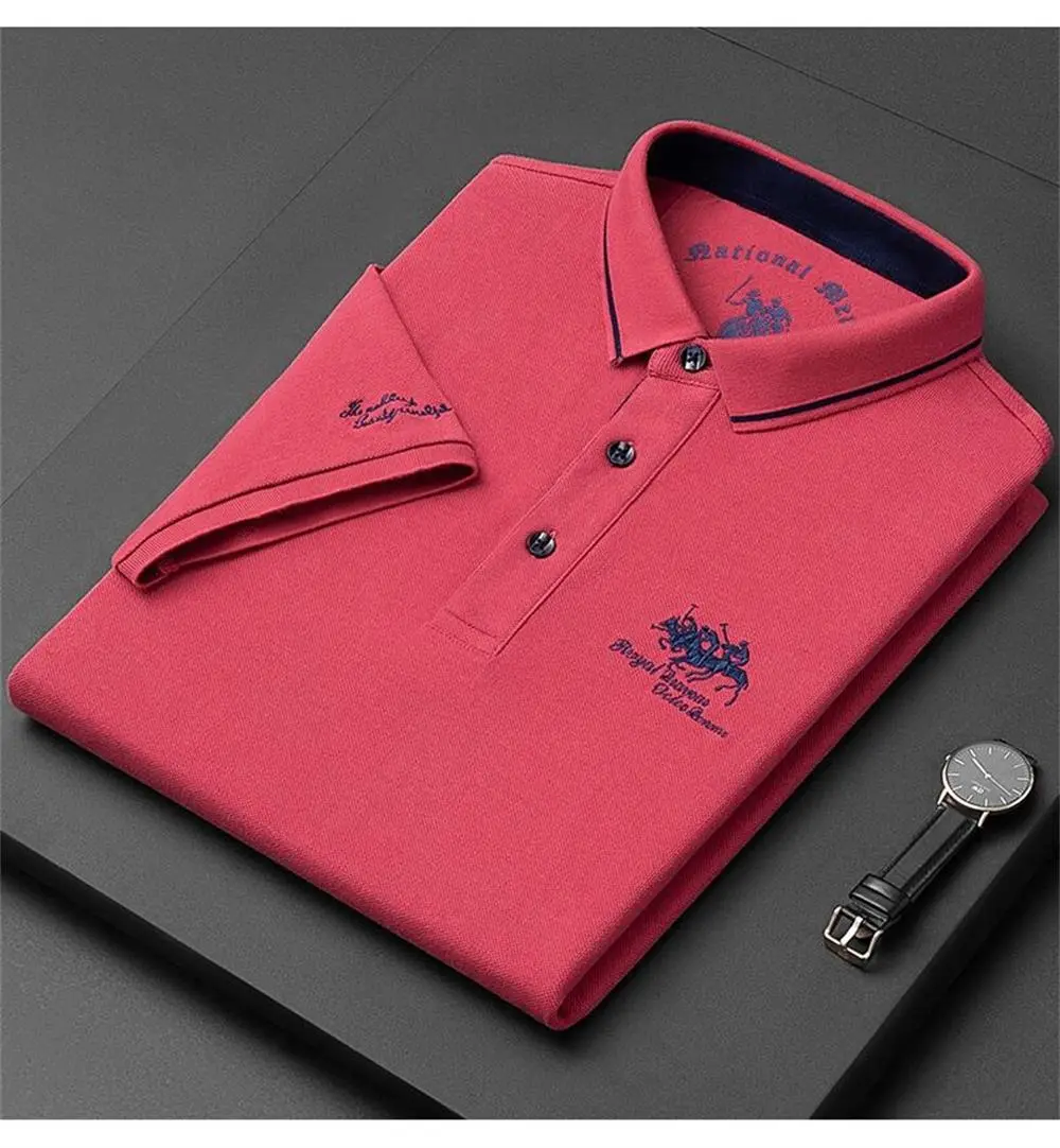 Men Polo Shirt Korean Embroidered Cool T-shirts Casual Sports Lapel Luxury T-shirt Personality Men Short Sleeve Shirts
