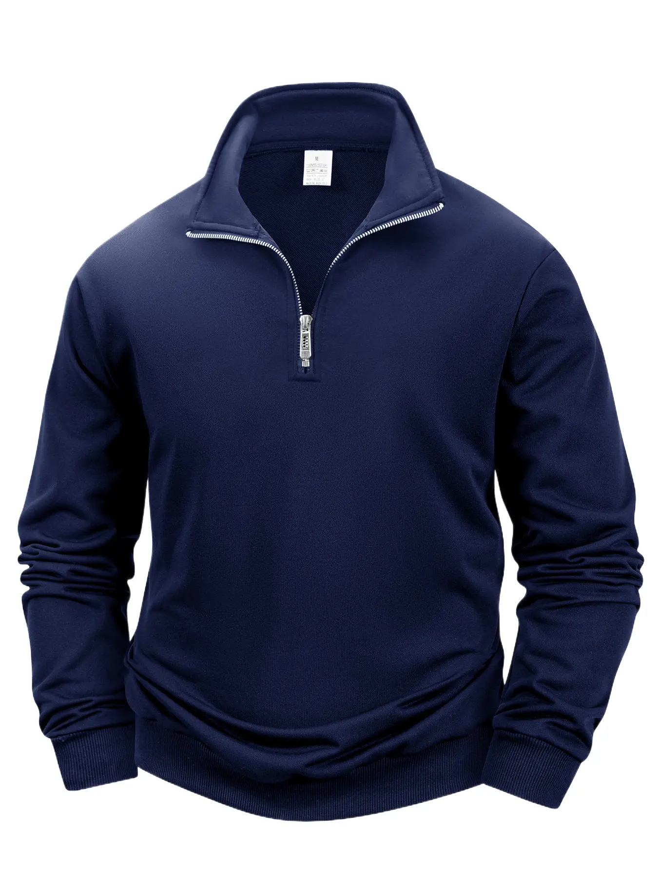 Autumn Men's Zipper Pullover Long Sleeve Sweater Men Warm Slim Casual Turtleneck Mock Neck Pullover Sweatshirts Tops