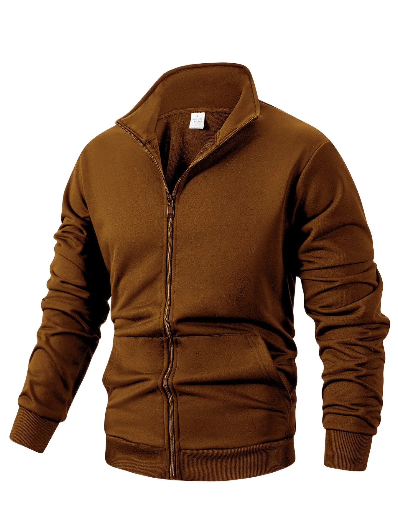 Men's Casual Sports Zipper Stand Collar Jacket Men's Solid Color Cardigan  Jacket Outdoor Sports Coat Windbreaker Jacket for Men
