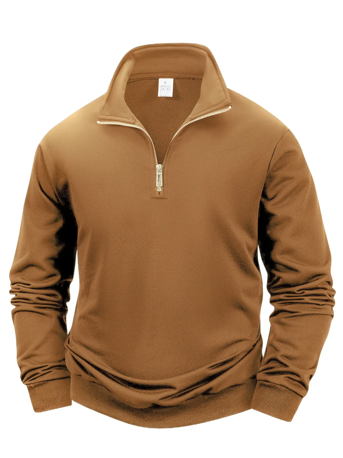 Autumn Men's Zipper Pullover Long Sleeve Sweater Men Warm Slim Casual Turtleneck Mock Neck Pullover Sweatshirts Tops