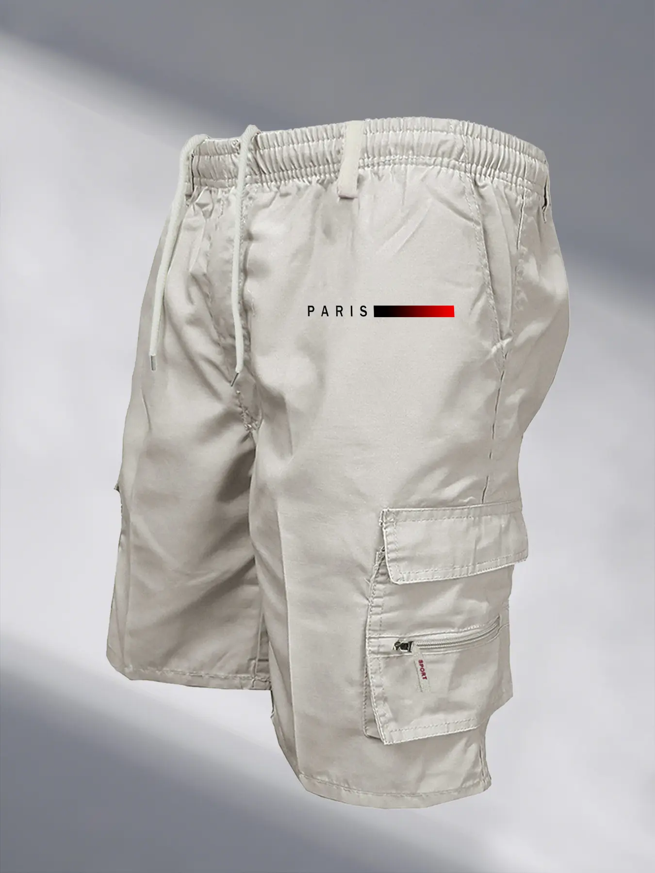 Men's Tactical Shorts Elastic Waist Cargo Work Shorts Men Outdoor Casual Street Style Jogging Shorts Loose Work Casual Shorts