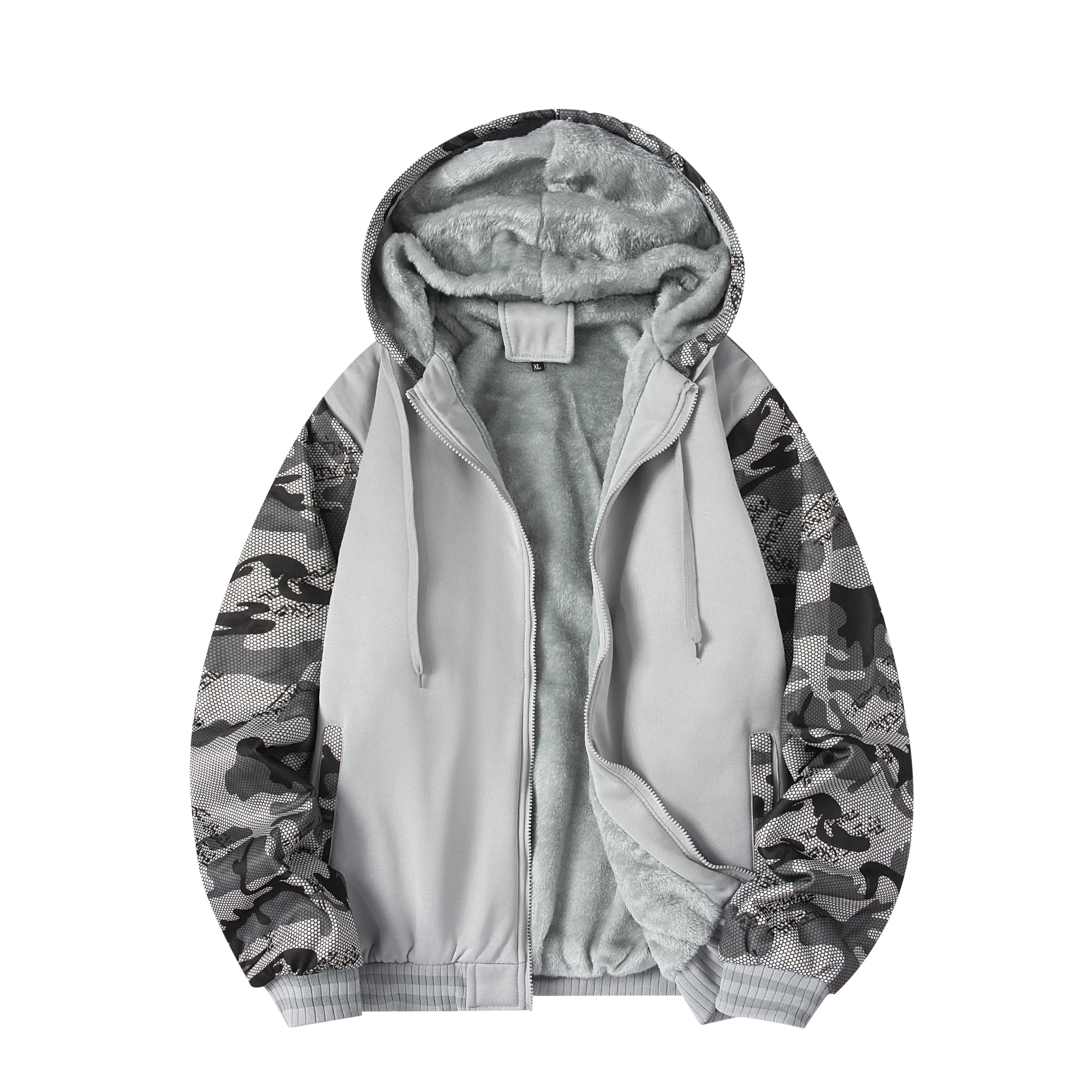 Men's Casual Jacket Winter Fleece Thickened Warm Jackets Men Long Sleeve Coat Casual Hoodies Streetwear Coldproof Outerwear