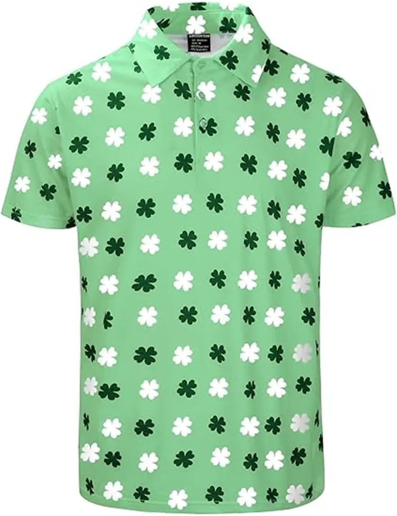2025 New St.Patrick's Day Men's Polo Shirt Fashion Casual Golf Shirt Clover Outdoor Streetwear Women Short Sleeves POLO Shirts