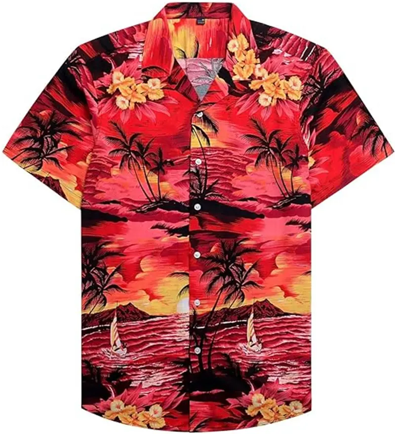 Vintage 3D Graphic Shirts Men Hawaiian Tropical Birds Nature Wildlife Button Blouse Fashion Street Hip Hop Lapel Beach Shirt