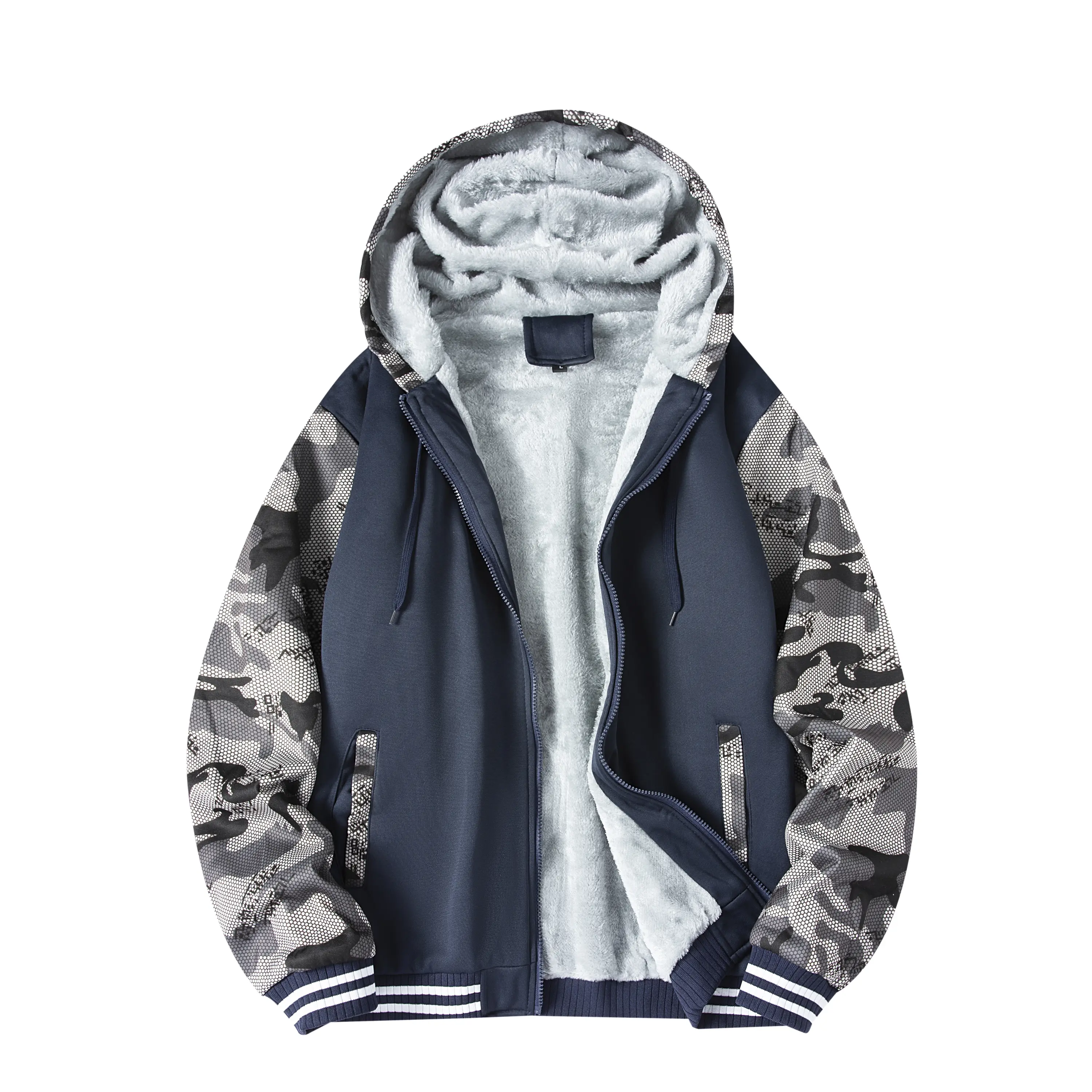 Men's Casual Jacket Winter Fleece Thickened Warm Jackets Men Long Sleeve Coat Casual Hoodies Streetwear Coldproof Outerwear