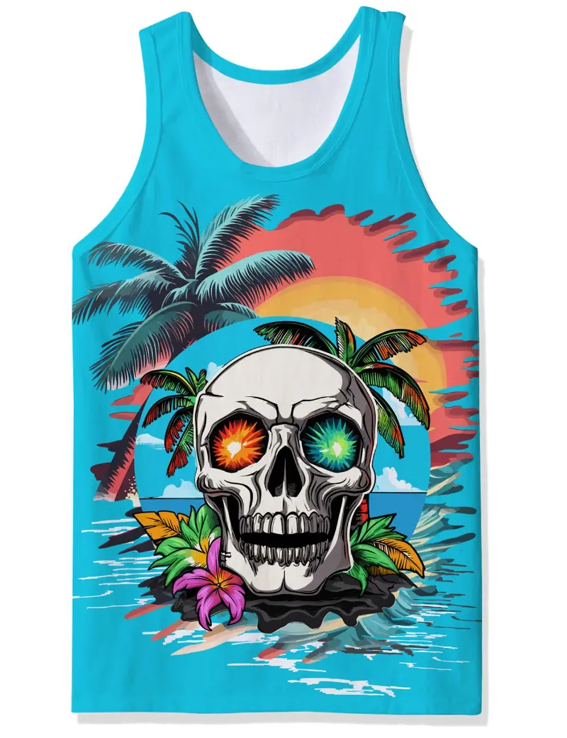 3D Print Funny Animal Graphic Tank Top For Men New Summer Quick Dry Sleeveless Beach Vest Men Sport Outdoor Hawaii Tank Tops