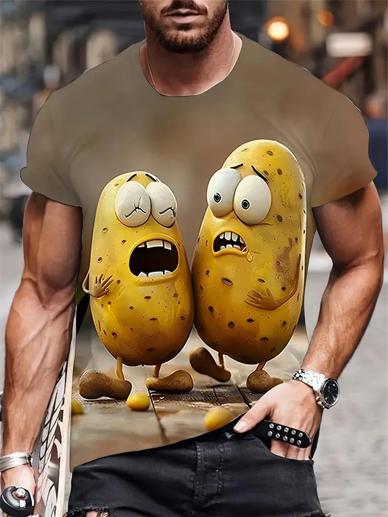 Funny T Shirt Man Summer Fashion 3D Print Tops Men Women Short Sleeve Tee Oversized Streetwear T Shirt Casual Y2K Men's Clothing