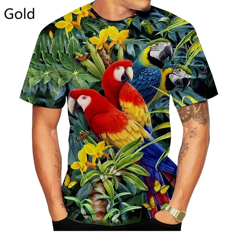 Newest Fashion Parrot 3D Graphic T Shirt Men Women Animal Patterned Print Tshirt Summer Casual Harajuku Style Short Sleeve Tees