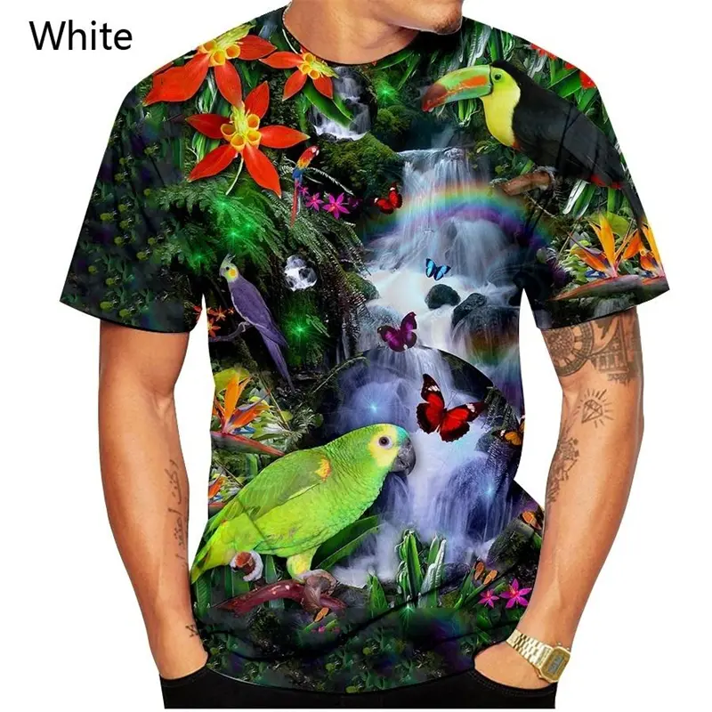 Newest Fashion Parrot 3D Graphic T Shirt Men Women Animal Patterned Print Tshirt Summer Casual Harajuku Style Short Sleeve Tees