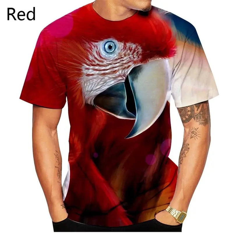 Newest Fashion Parrot 3D Graphic T Shirt Men Women Animal Patterned Print Tshirt Summer Casual Harajuku Style Short Sleeve Tees