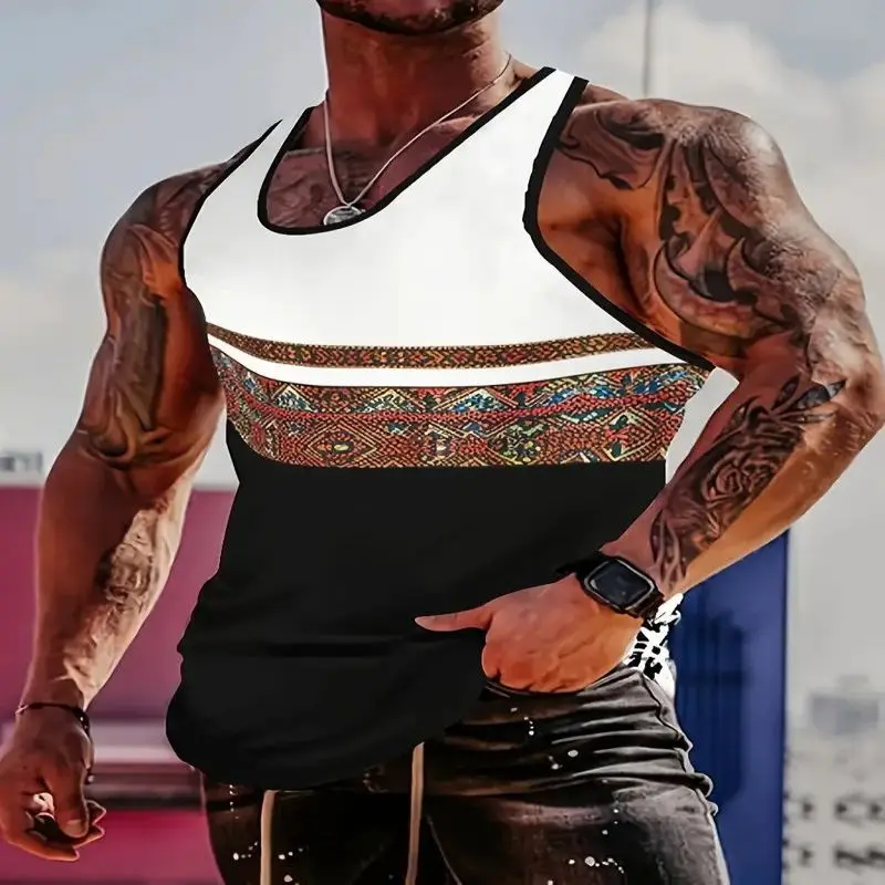 New Fashion Pattern 3D Printing Men's Vest Lightning Print Casual Sleeveless T-shirts Personality Harajuku Mens Designer Clothes