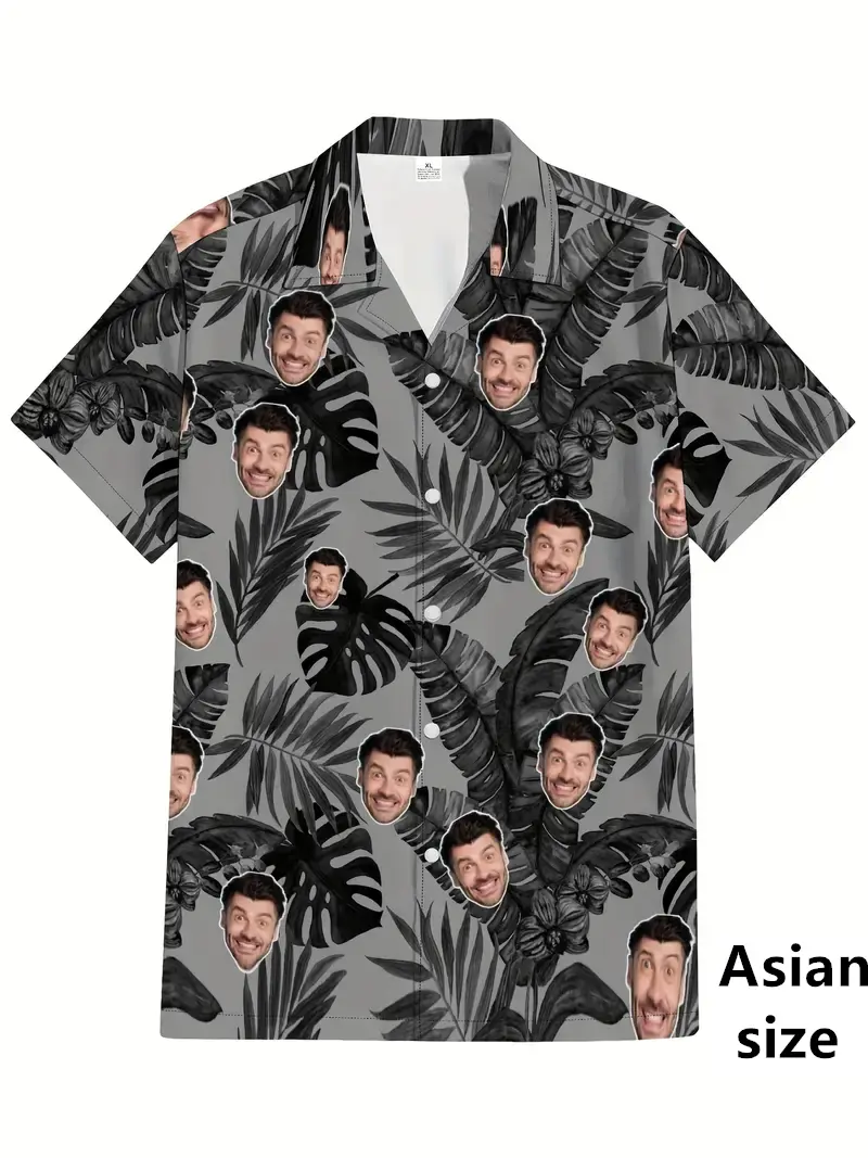Custom Pattern Hawaiian Shirts Men Clothes 2025 New 3D Print  Unisex Lapel Button Blouse Personalized Design Short Sleeve Tops
