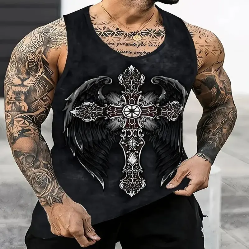 New Fashion Pattern 3D Printing Men's Vest Lightning Print Casual Sleeveless T-shirts Personality Harajuku Mens Designer Clothes