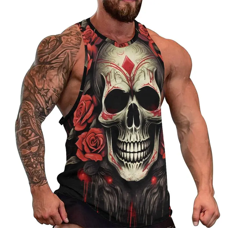 Newest Fashion Skull 3D Print Men's Tank Tops Casual Hip Hop Graphic Streetwear Fitness Tops Tees Men Summer Sleeveless Shirts