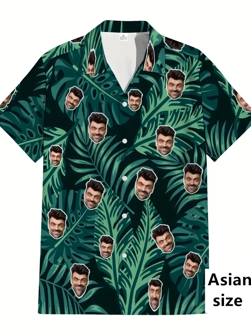 Custom Pattern Hawaiian Shirts Men Clothes 2025 New 3D Print  Unisex Lapel Button Blouse Personalized Design Short Sleeve Tops