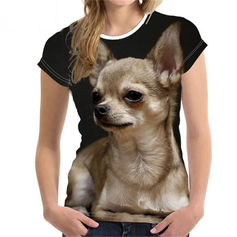 3D Cute Animal Dog Print T Shirt Women Short Sleeve Female Harajuku Tees Casual O-neck Tops Women Clothing Ladies Ice T-Shirt 