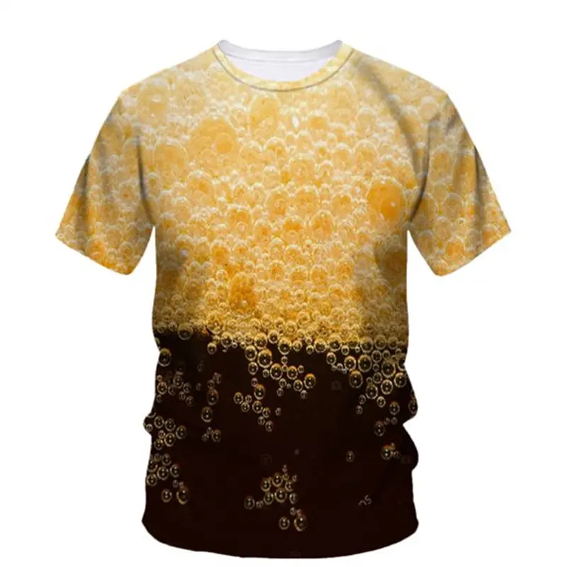 Funny Bubble Beer 3D Printed T Shirt For Men Women New  Summer Fashion Graphs T-shirt Gym Sports Short Sleeve Tees Women Tops