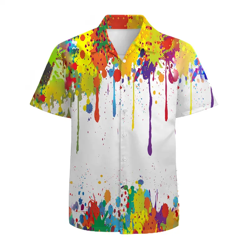 Hawaiian Shirts Beach Summer Trendy Flame Kids Shirt 3D Printed Shirts Boys Girls Unisex Fashion Blouse Short Sleeve Vocation