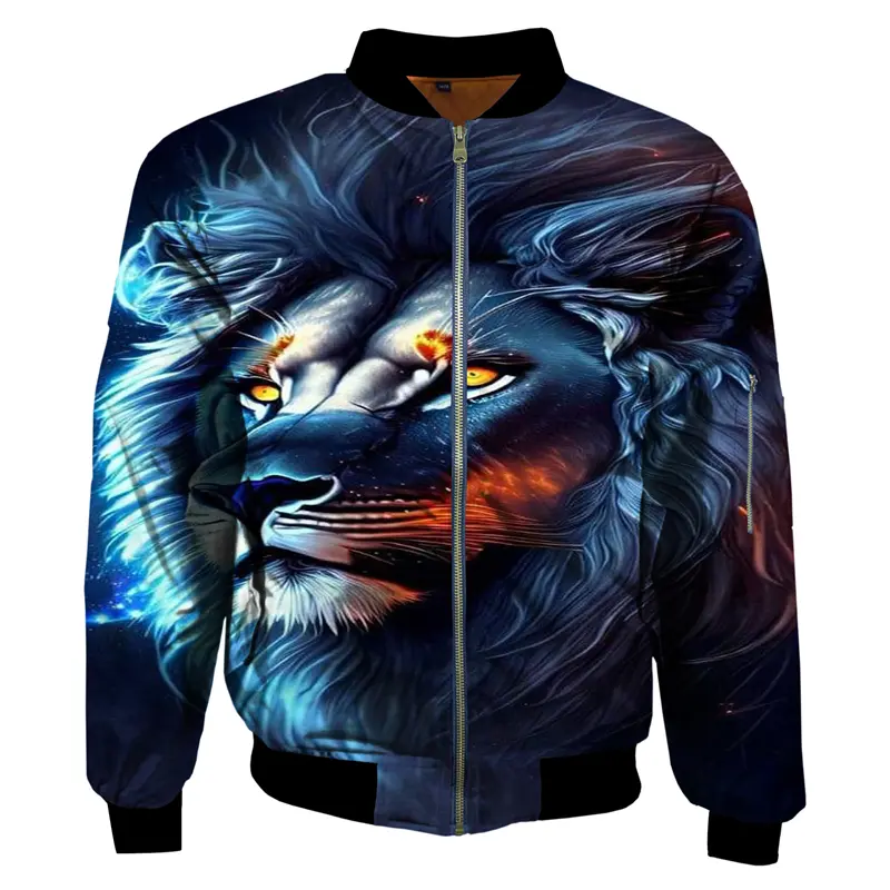 2024 New 3D Printed Jacket for Women Men Lion Pattern Jacket Personalised Kids Street Hip Hop Sports Jacket Spring and Autumn