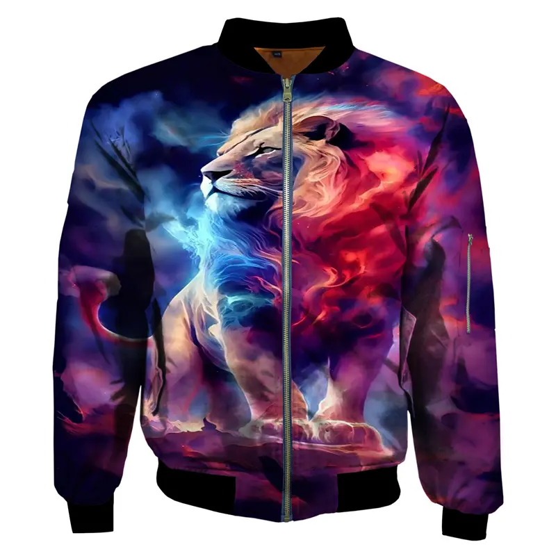 2024 New 3D Printed Jacket for Women Men Lion Pattern Jacket Personalised Kids Street Hip Hop Sports Jacket Spring and Autumn