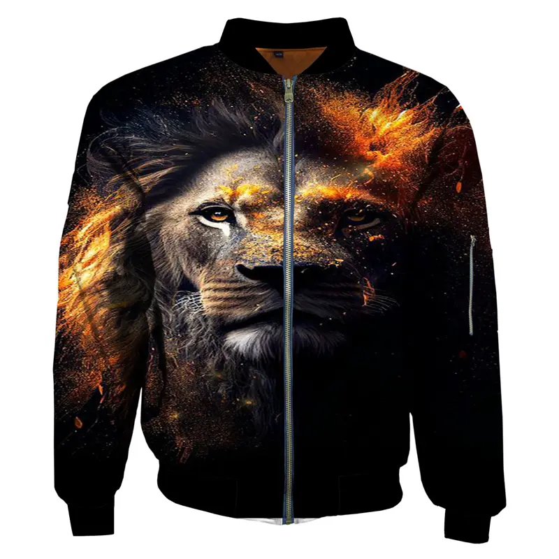 2024 New 3D Printed Jacket for Women Men Lion Pattern Jacket Personalised Kids Street Hip Hop Sports Jacket Spring and Autumn