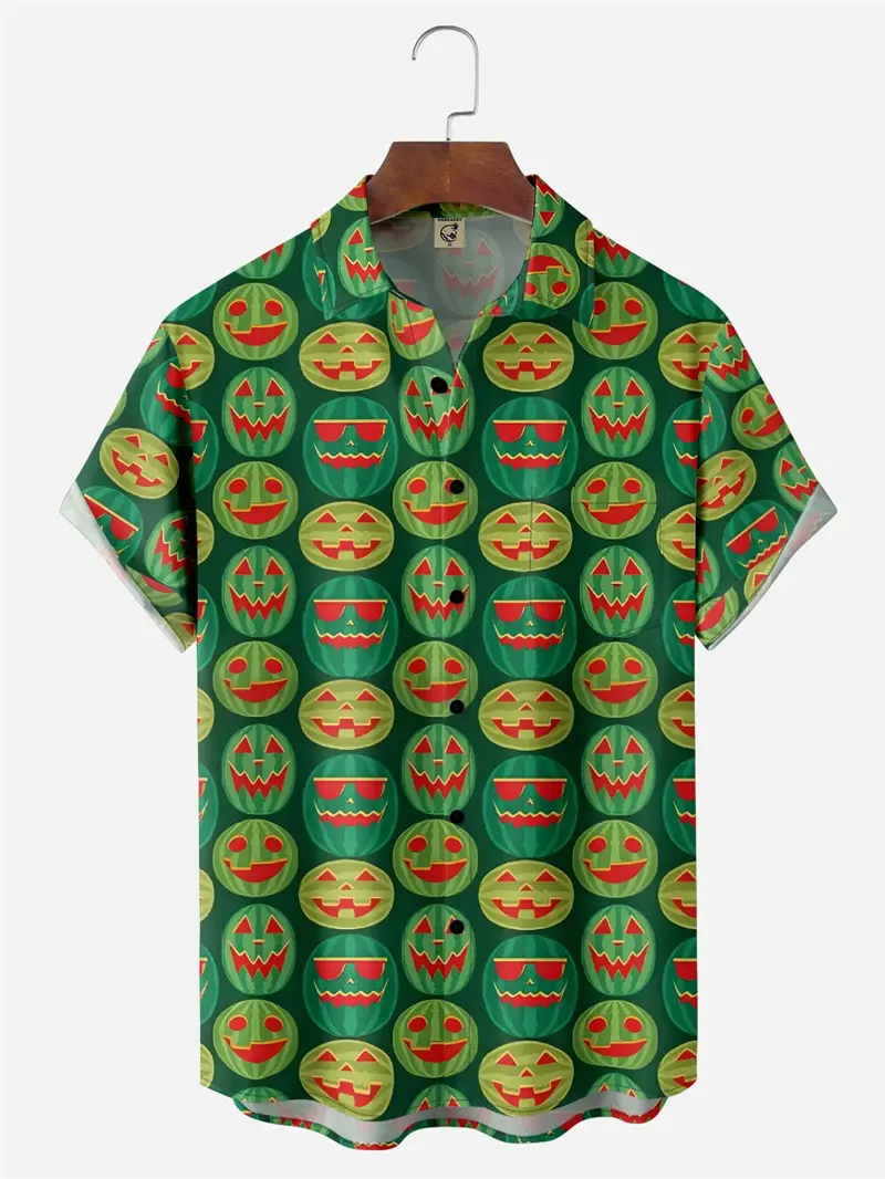 2025 New Watermelon Graphic Hawaiian Shirt For Men Women Summer Tops Short Sleeves 3d Printed Fruits Button Shirt Men Clothes