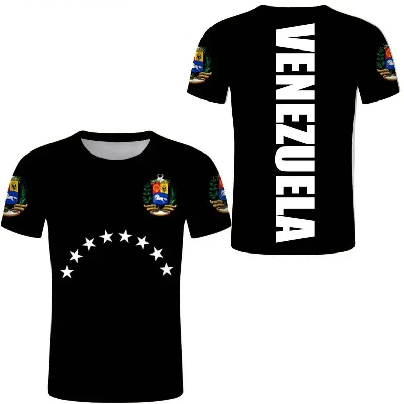Summer Men's T-shirt Women's T-shirt Venezuela National Flag And Emblem 3D Printed Tops High-quality Clothing For Men And Women
