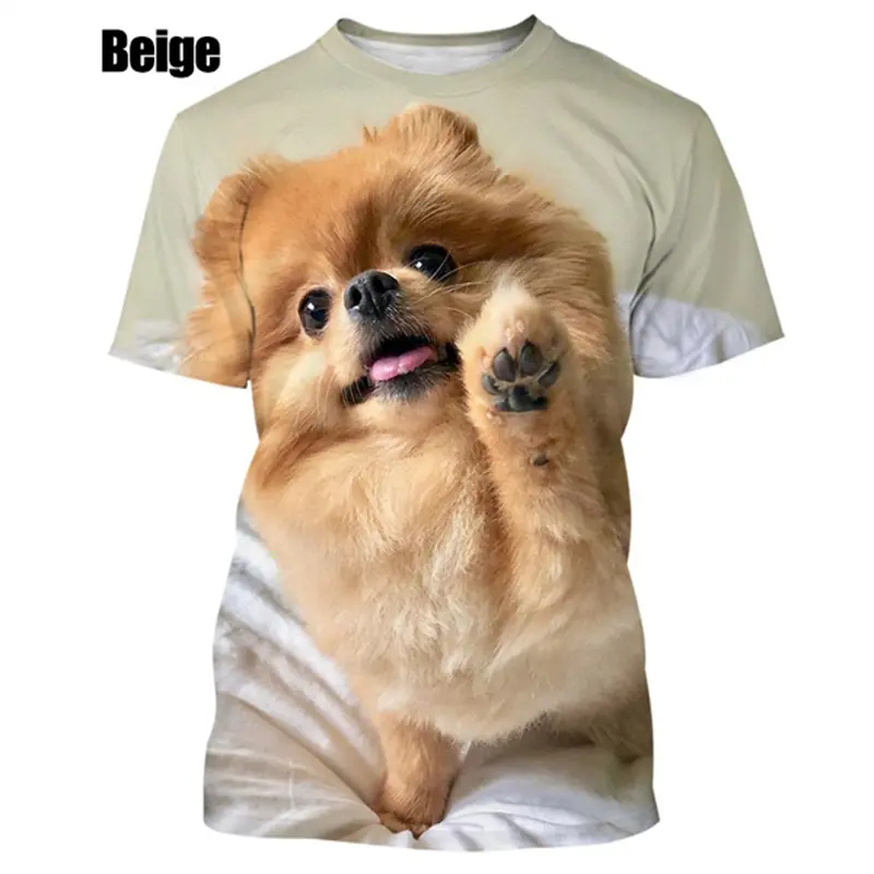 New Summer Hot Sale Funny Dog Pomeranian 3D Printing High Quality Men's And Women's T-shirt Tops Cute Tee Clothing Y2k Clothes