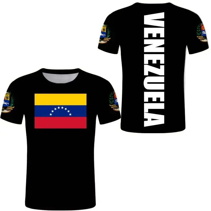 Summer Men's T-shirt Women's T-shirt Venezuela National Flag And Emblem 3D Printed Tops High-quality Clothing For Men And Women