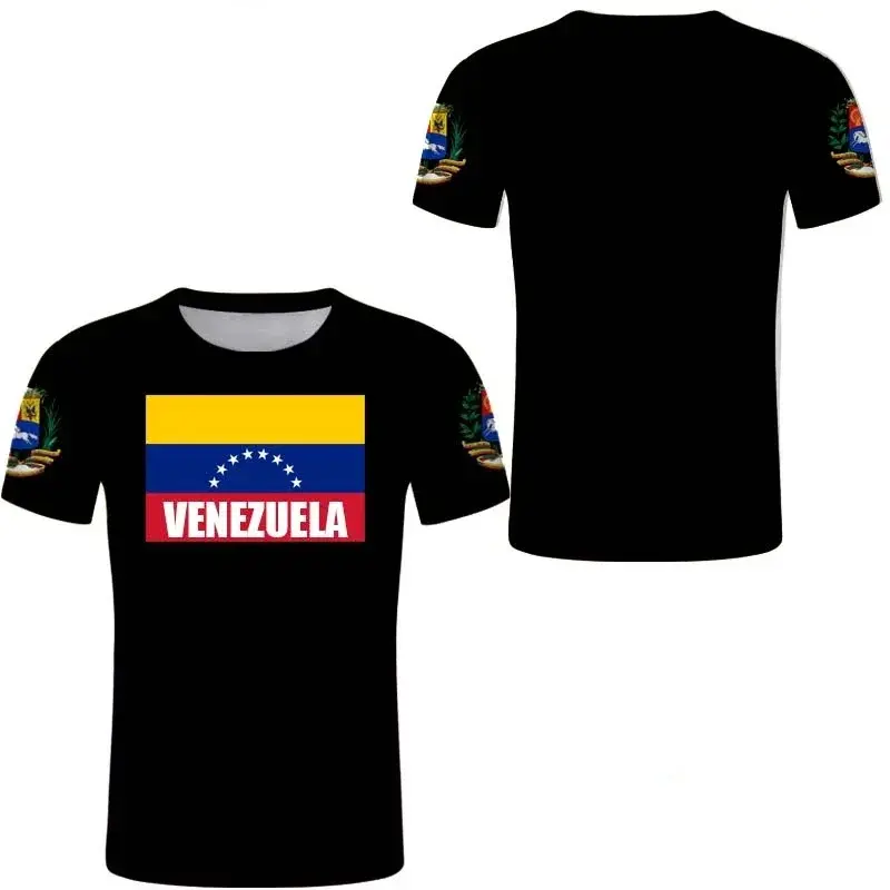 Summer Men's T-shirt Women's T-shirt Venezuela National Flag And Emblem 3D Printed Tops High-quality Clothing For Men And Women